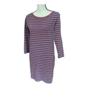 Joie Womens Winberry Mini Shirt Dress Blue Red Striped Half Sleeve Cotton XS